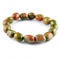 Unakite Tumbled Bead Bracelet