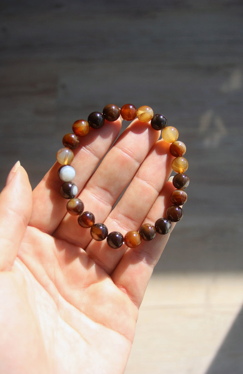 Natural Agate Bead Bracelet
