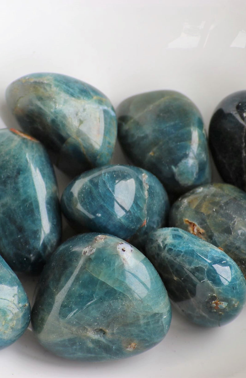 Blue Apatite  A Tumbled Stone