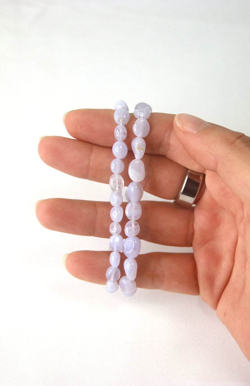 Blue Lace Agate5-8mm Nugget Bead Bracelet 306