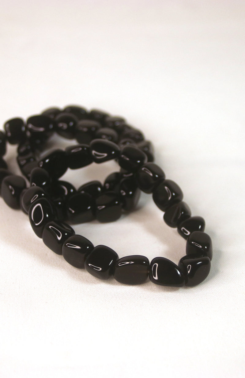Black Obsidian 10-12mm Nugget Bracelet