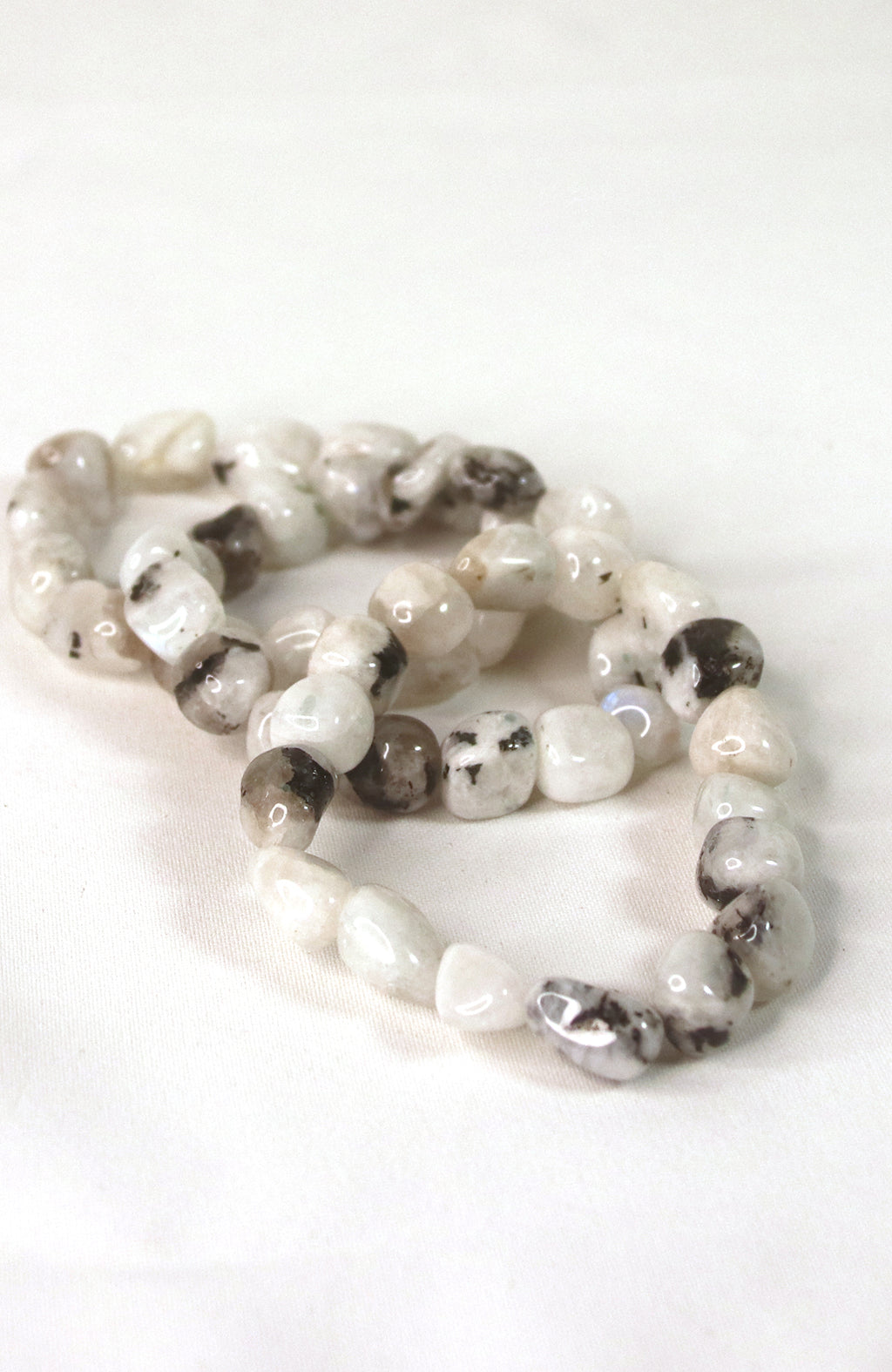 Rainbow Moonstone 10-15mm Tumbled Stone Bracelet