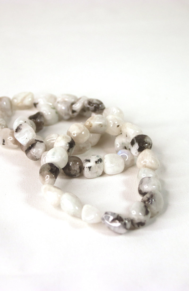 Rainbow Moonstone 10-15mm Tumbled Stone Bracelet