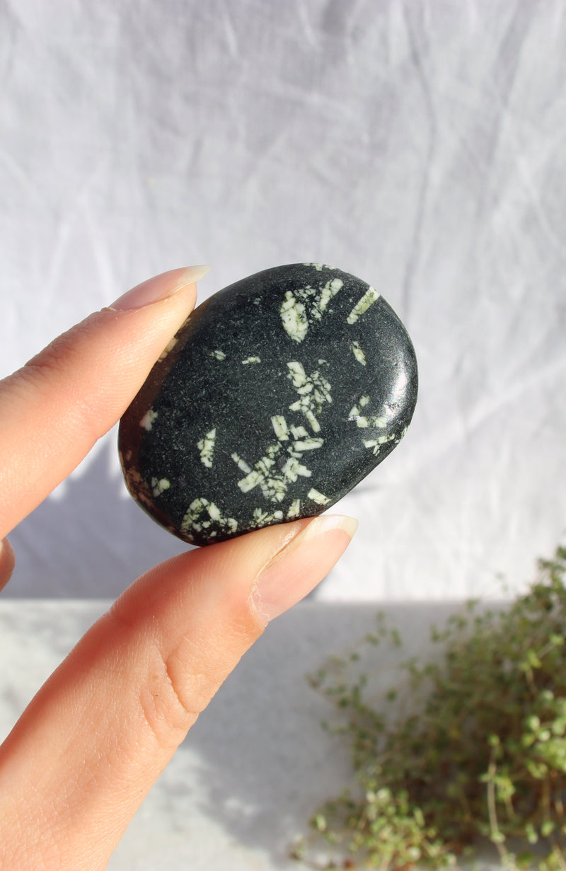 Chinese Writing Palm Stone