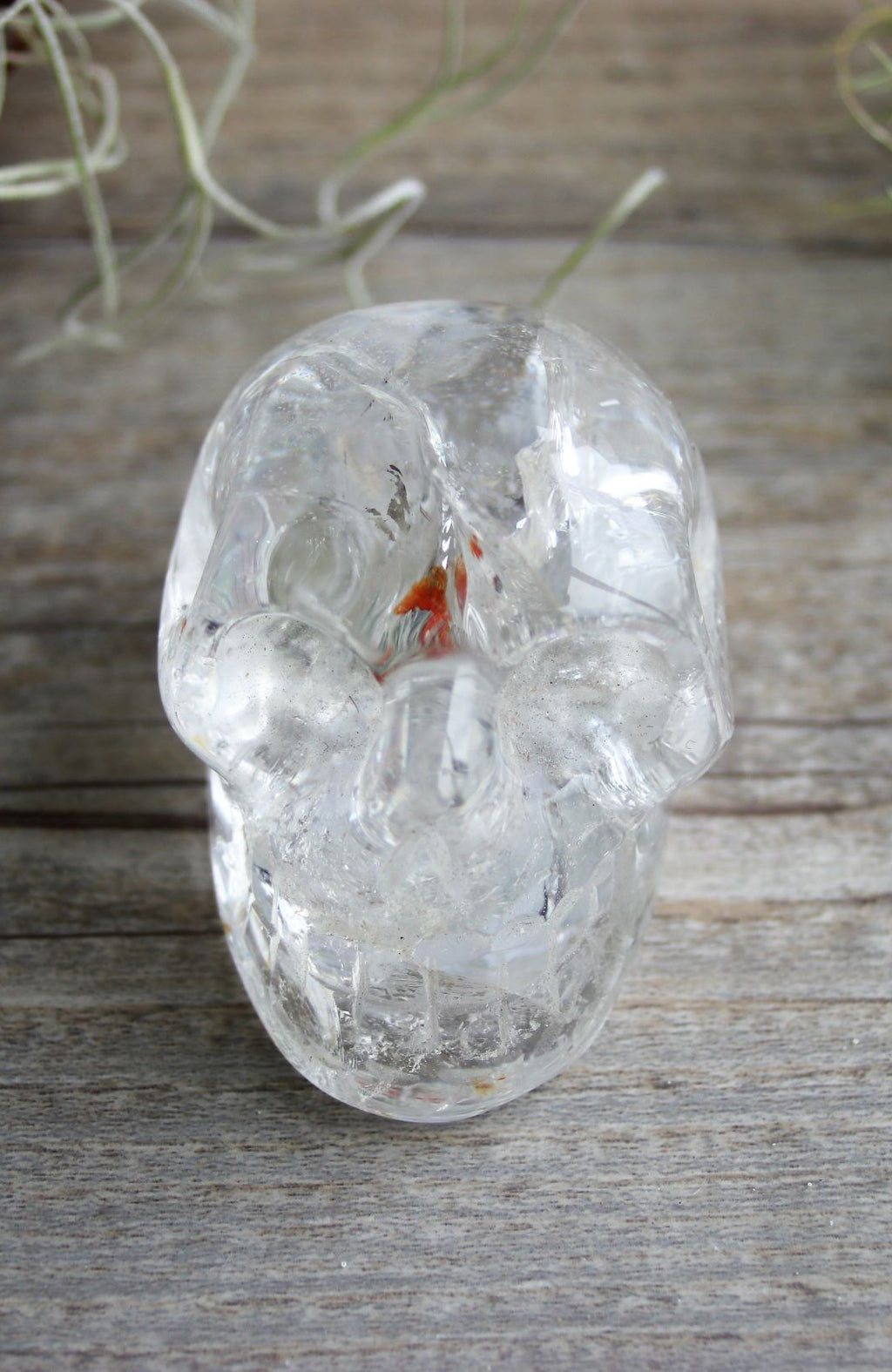 Clear Quartz Skull with Hematite 3rd Eye