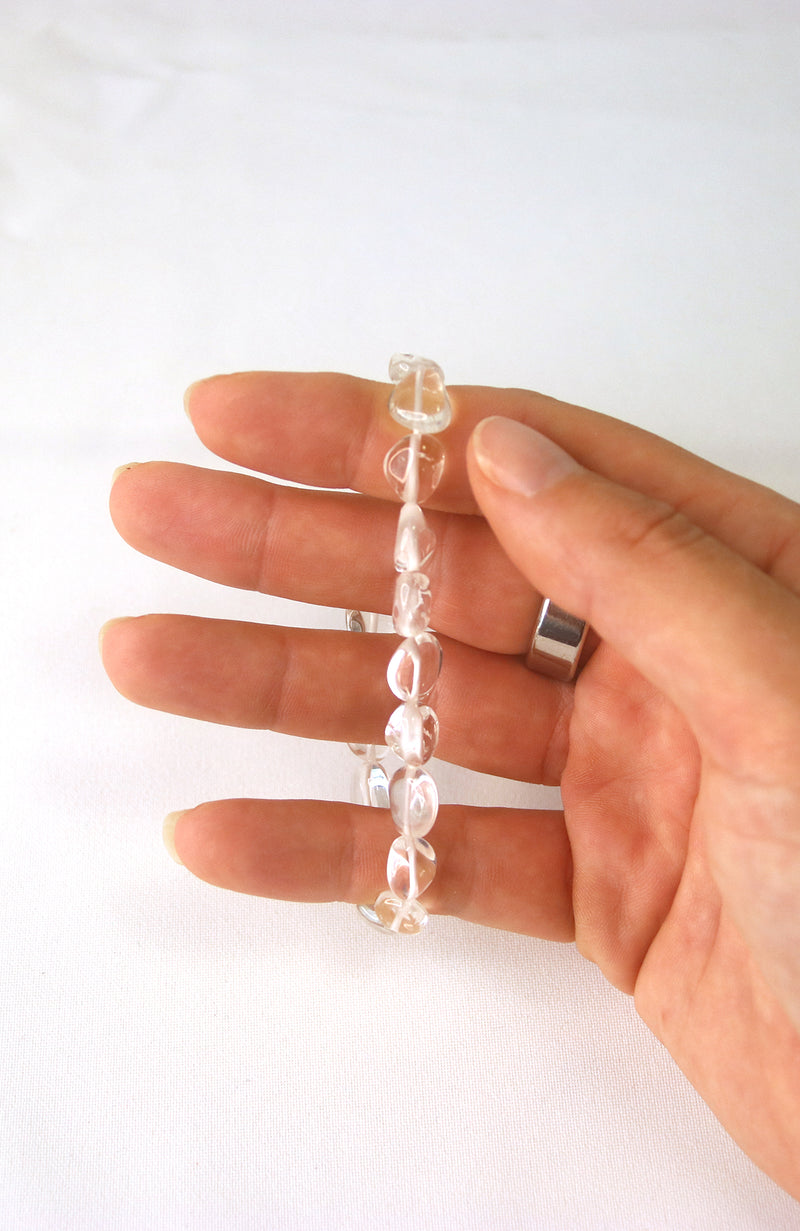Clear Quartz Nugget Bead 8-10mm Bracelet