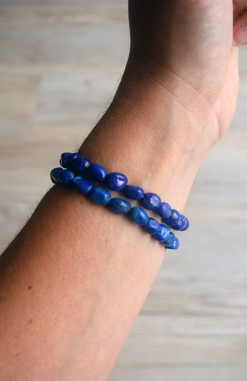 Lapis Lazuli Nugget Bead Bracelet