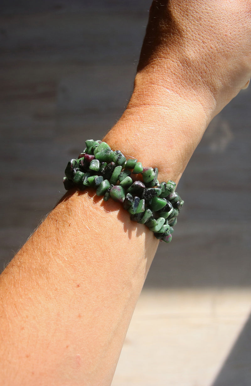 Ruby in Zoisite Chip Bracelet