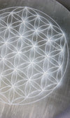Selenite Charging Plates with Flower of Life Design