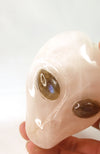 Rose Quartz ET Skull with Labradorite Eyes