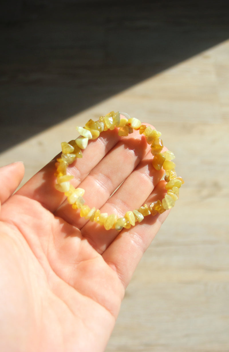Yellow Opal Chip Bracelet